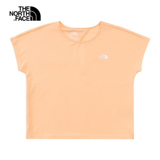 全新 The North Face北面女款粉橘色吸濕排汗防曬短版短袖T恤 S