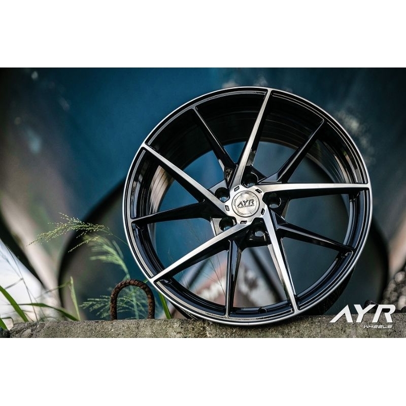 AYR03VF 17吋鋁圈5孔114 7.5J旋壓製程 8.2KGET35亮黑車面