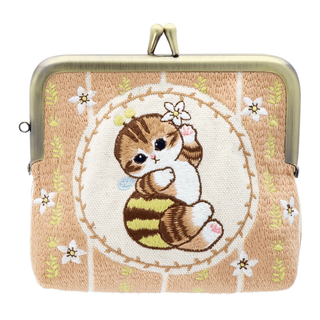 🌸《預購》日本代購錢包 mofusand 可愛貓咪圖案 榻榻米刺繡小袋 小巧可愛迷你錢包 零錢包 收納包🌸