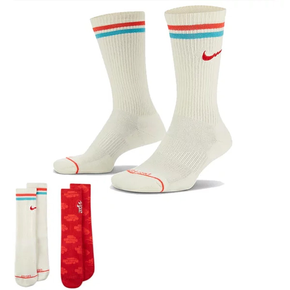 Nike 紅白 新年 襪子 龍年限定 長襪 中筒襪 二入組 男女款 H6638【新竹皇家 FZ6518900】