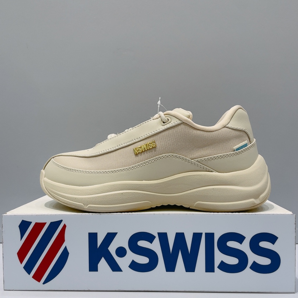 K-SWISS 女生 奶茶色 皮革 防水 舒適 運動 老爹鞋 休閒鞋 74071-264