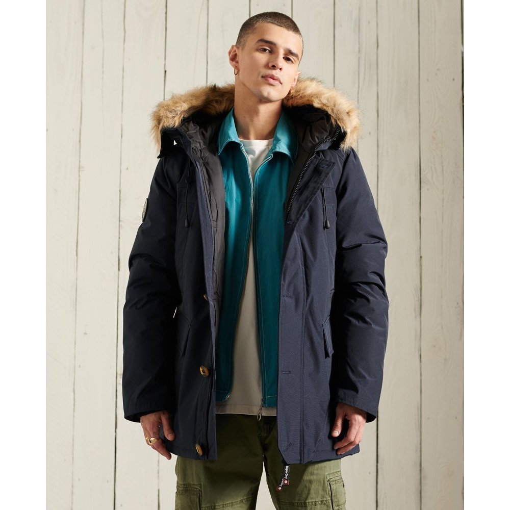 跩狗嚴選 極度乾燥 Superdry Rookie 80%絨大衣 羽絨 派克 外套 長版 N3B Parka 風衣 深藍