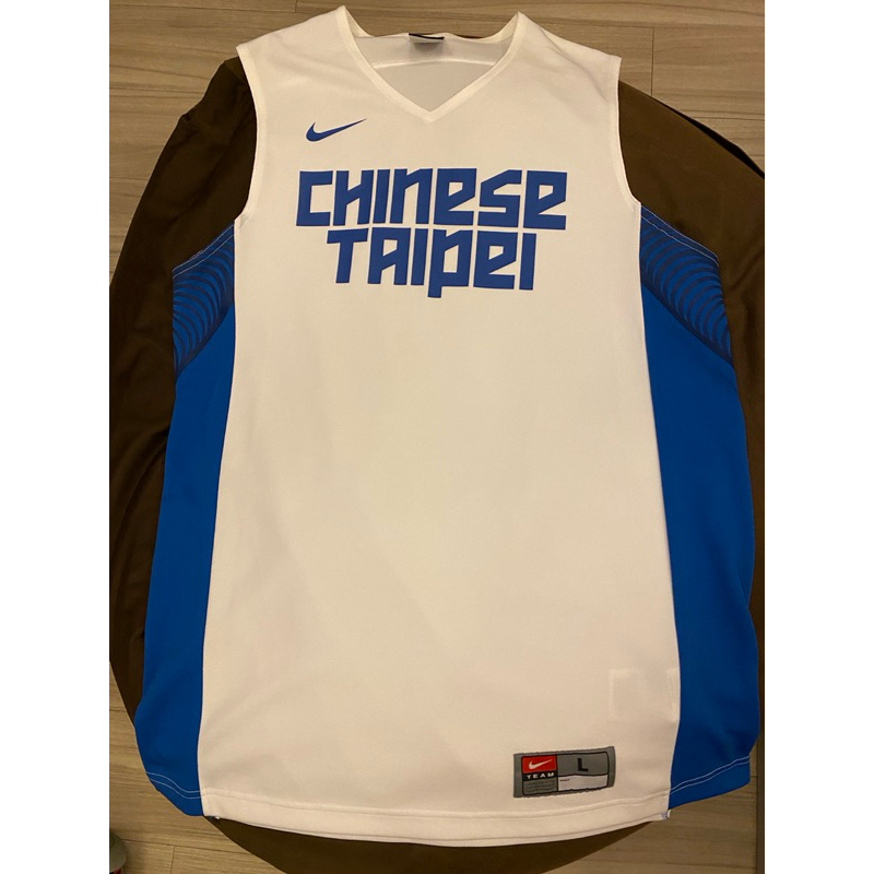 Nike Chinese Taipei 2014瓊斯盃球衣 全新 白藍 L號