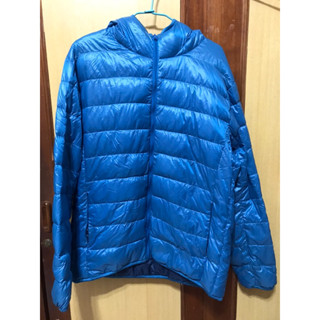 [UNIQLO] 二手衣 男 輕薄羽絨外套 XL 水藍色