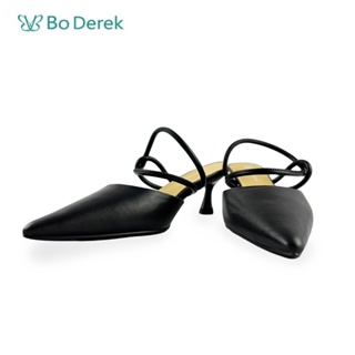 Bo Derek 時尚氣質羊皮高跟涼鞋-黑