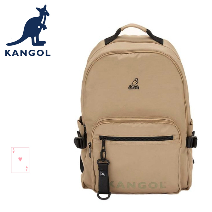 【紅心包包館】KANGOL 英國袋鼠 後背包 64251745 淺卡其 黑色