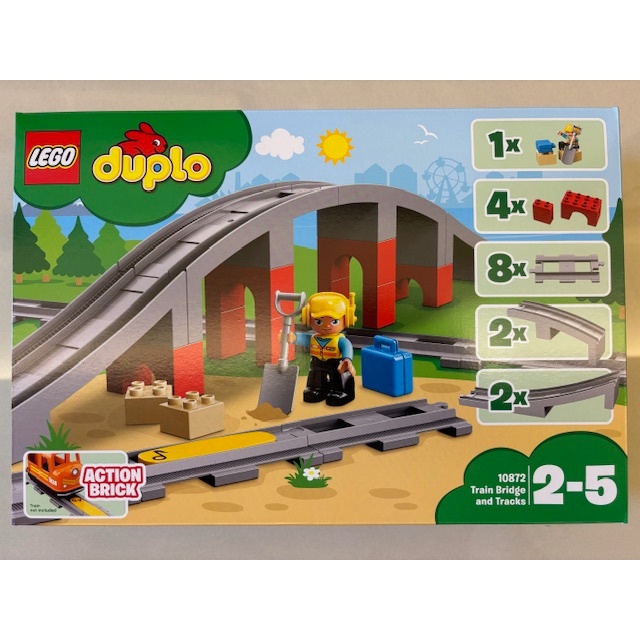 全新樂高得寶 Lego Duplo 10872 鐵路橋與鐵軌 火車系列軌道擴充組