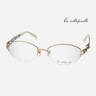 La millefeuille MLF-108 日本拉米勒眼鏡｜金邊優雅純鈦半框超輕氣質眼鏡 女生品牌眼鏡框【幸子眼鏡】