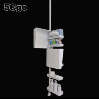 5Cgo【智慧】家居神器免打孔頂天立地浴室廚房帶蓋收納架置物架角落架省空間自由組裝底座小不佔空間進口ABS原料樹脂 含稅