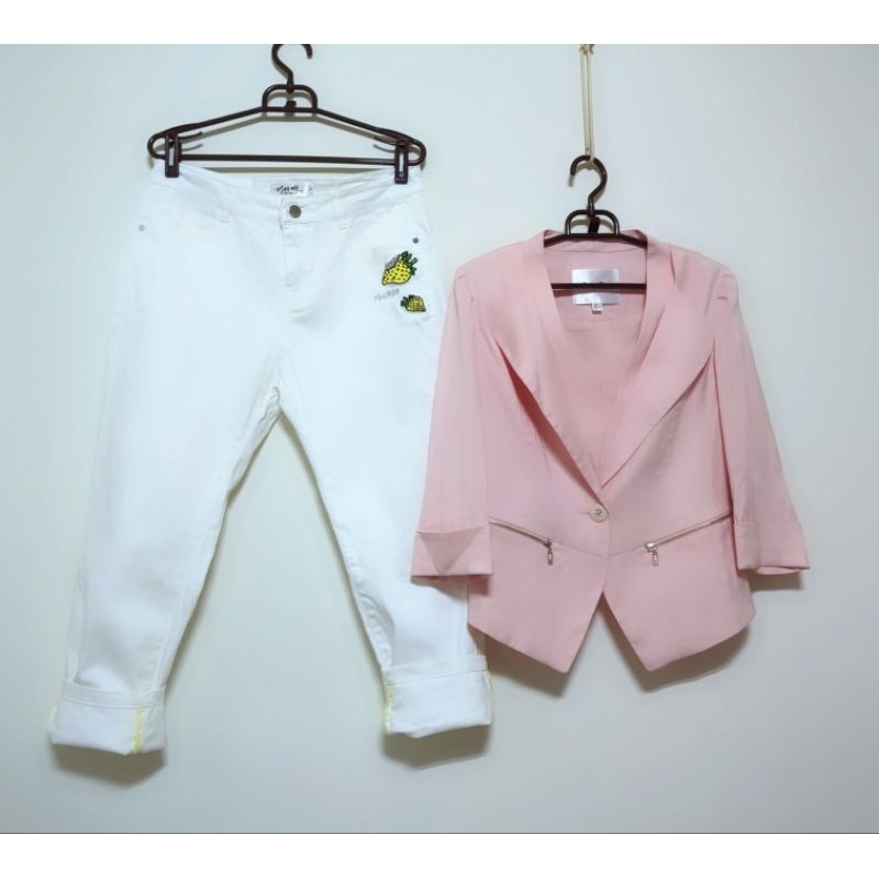 專櫃JeouJin粉色短版西裝外套 C0114【點點藏物】