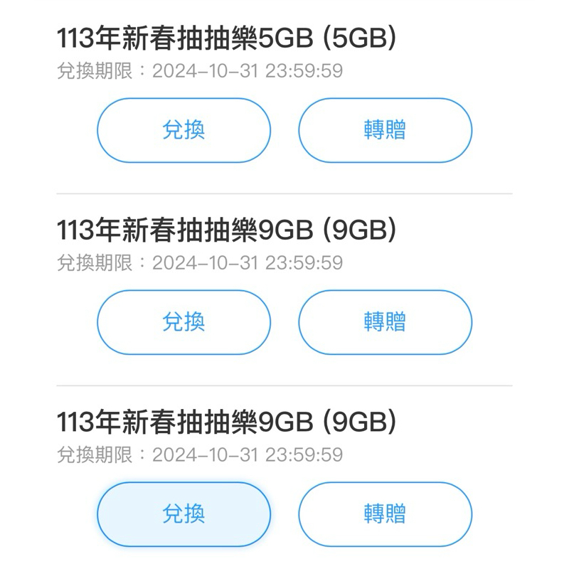113年中華電信儲值流量包9GB