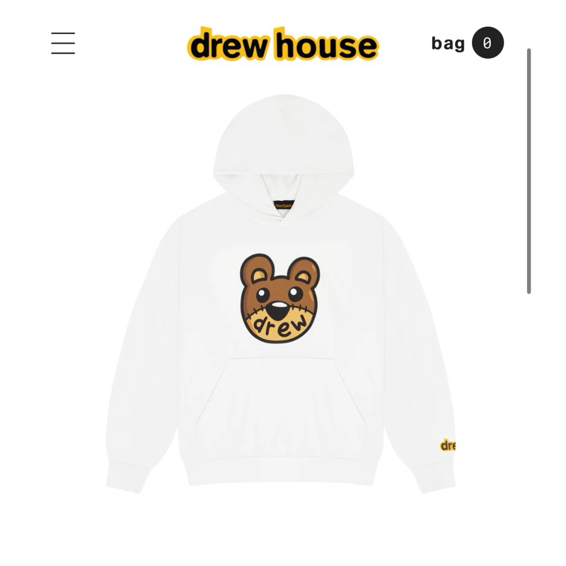 美國代購Drew House theodrew hoodie 小熊 帽T潮流 滑板 小賈斯汀 正品代購