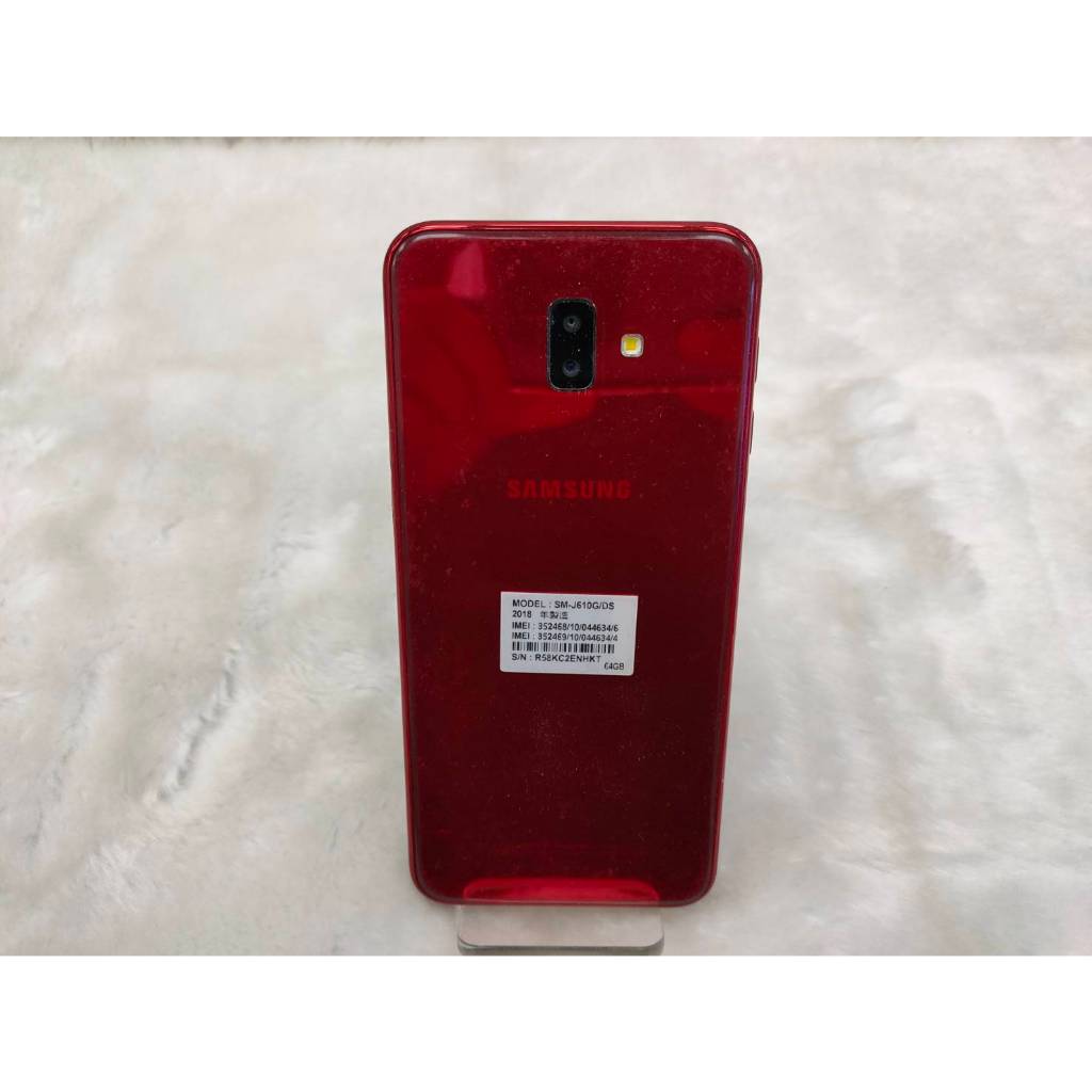 ※台中宇宙通訊※有店面便宜二手機/中古機 6成新紅色SAMSUNG Galaxy J6+ J610 4G/64GB