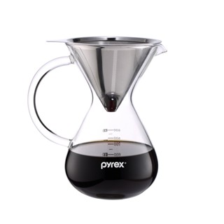 【康寧 Pyrex】 Café 手沖咖啡玻璃壺600ml (附濾網)