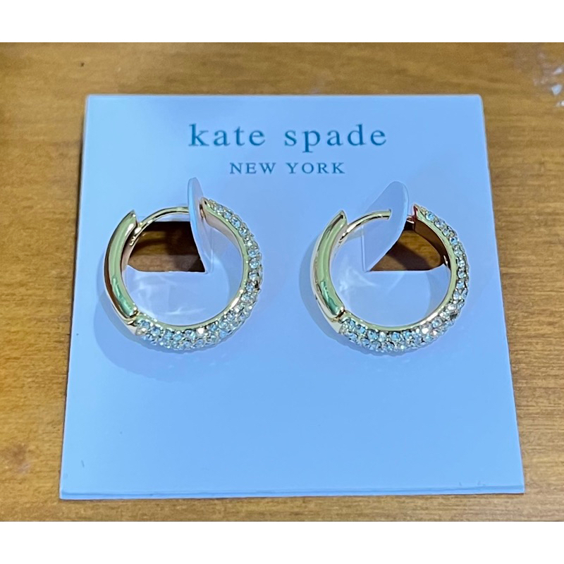 Kate Spade鑽石圓圈耳環（二手）