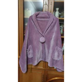 hoyacasa 淺紫色簡單式披肩柔軟保暖時尚高雅