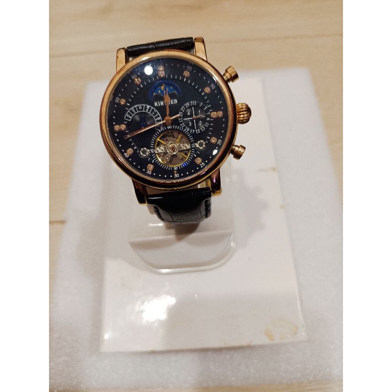 KINYUND品牌名錶，瑞士國王黑枚機械錶防水30M，電度玫瑰金歡迎留言，