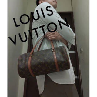 ㊣✨ Louis Vuitton ✨路易威登 LV 經典 老花 紅皮 巴比龍 圓筒包 手提包/二手精品/二手包