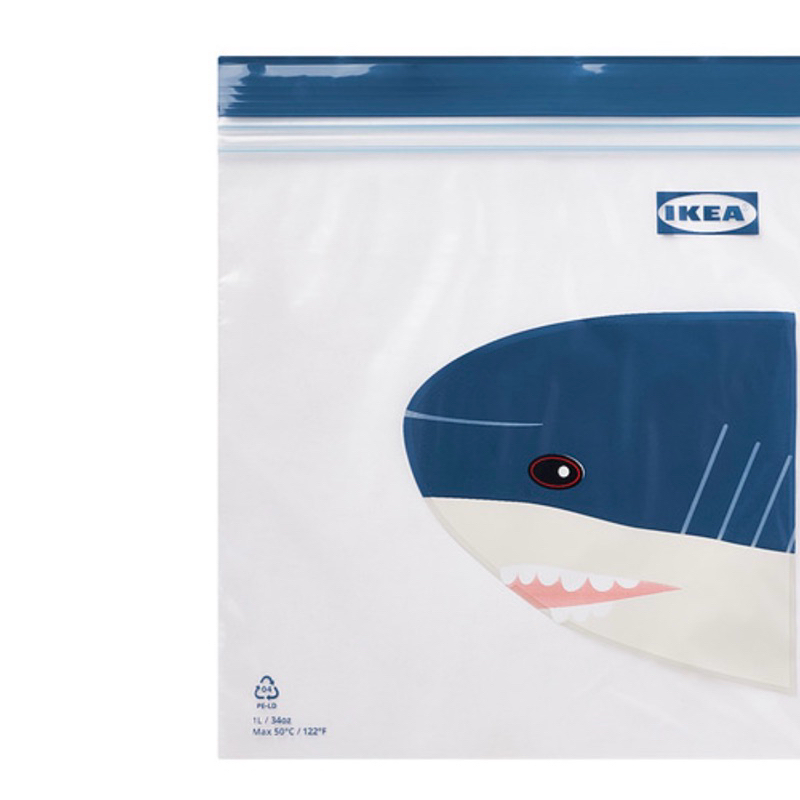 IKEA代購•鯊魚夾鏈袋·收納袋·1公升夾鏈袋·25入｜盒裝保鮮袋·旅行用收納袋