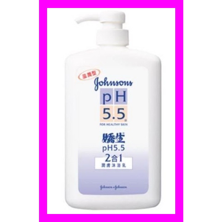 Johnson's 嬌生pH5.5 2合1潤膚沐浴乳1000mL【滋潤柔膚】 /嬌生pH5.5沐浴乳 滋潤型
