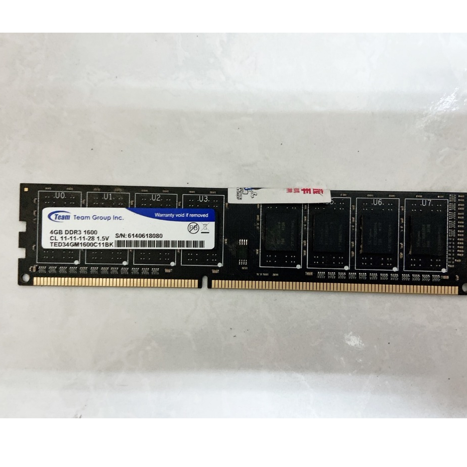 十銓 Team DDR3 1600 4GB 4G 桌上型記憶體二手