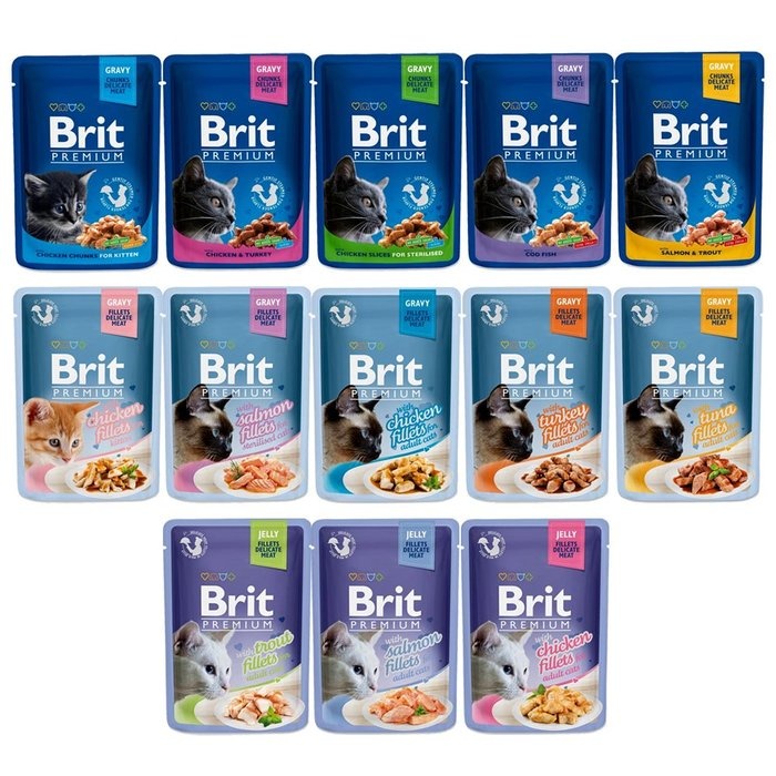 【24包組】Brit 咘莉 優選貓咪餐包85g-100g 多汁肉塊 肉片果凍 系列 貓餐包『Q寶批發』