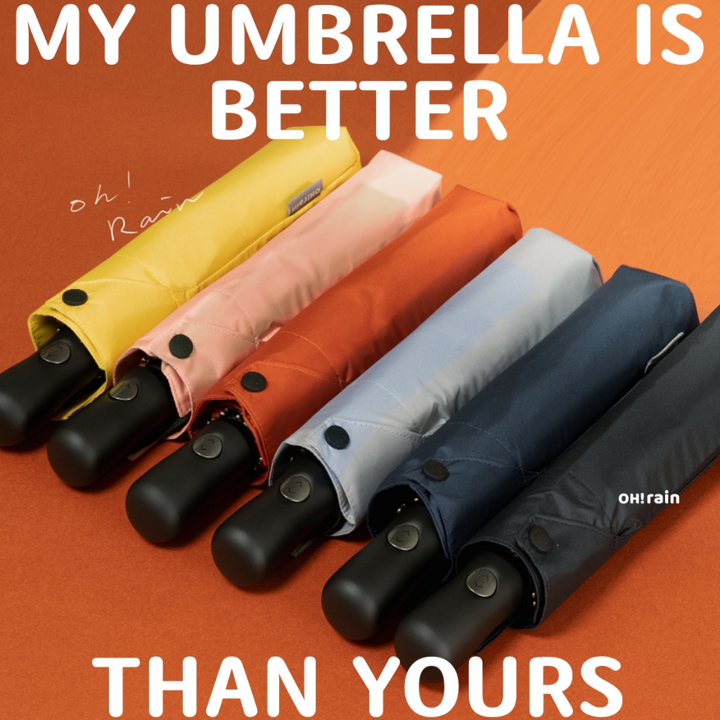 OHRAIN 鈦鋁合金 8骨 自動傘 (黑膠布款) 不透光 抗UV 晴雨傘 太陽傘 遮陽傘 雨傘 防潑水 摺疊傘 防風