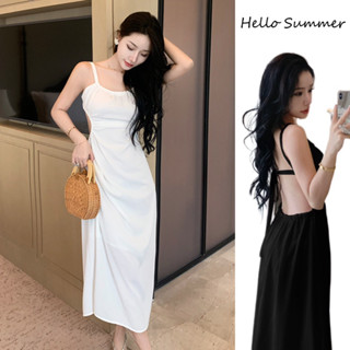 Hello Summer現貨當天出貨❤️高階感氣質大露背洋裝連身裙海邊渡假洋裝 5708