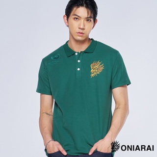 BLUE WAY 鬼洗 ONIARAI - 男款 大和魂器物竜之丸短袖POLO衫(綠)
