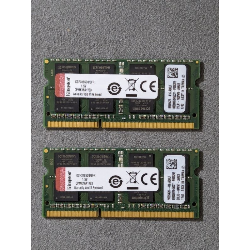 Kingston DDR3L-1600 8G KCP3L16SD8/8FR筆記型電腦(低電壓1.35v)