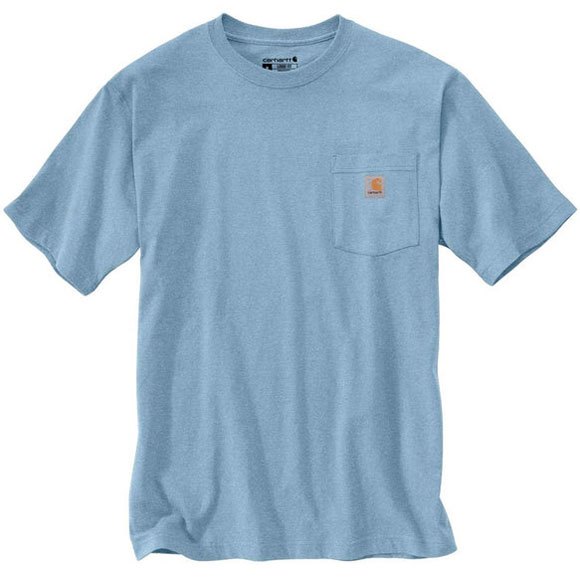 CARHARTT 美版 K87 H74 POCKET TEE 6.75oz 重磅口袋 短T (H74冰川藍色) 化學原宿