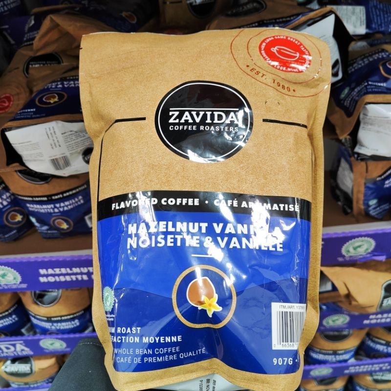 現貨特價 加拿大 ZAVIDA 雅菲達 榛果香草 阿拉比卡咖啡豆 907克