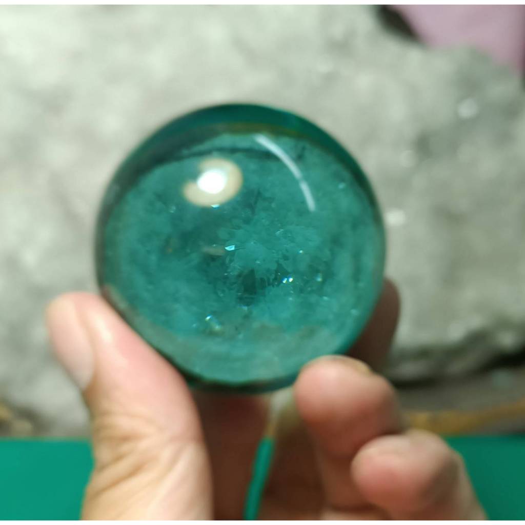 晶玉堂*保證天然---火山琉璃(藍曜石)(內含火山灰)52mm----192.6公克