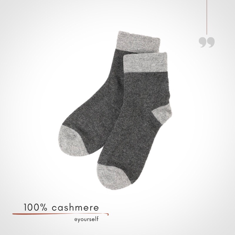 100% 喀什米爾Cashmere針織羊絨中筒襪丨睡眠襪丨生理襪丨親膚保暖丨登山露營滑雪裝備用品