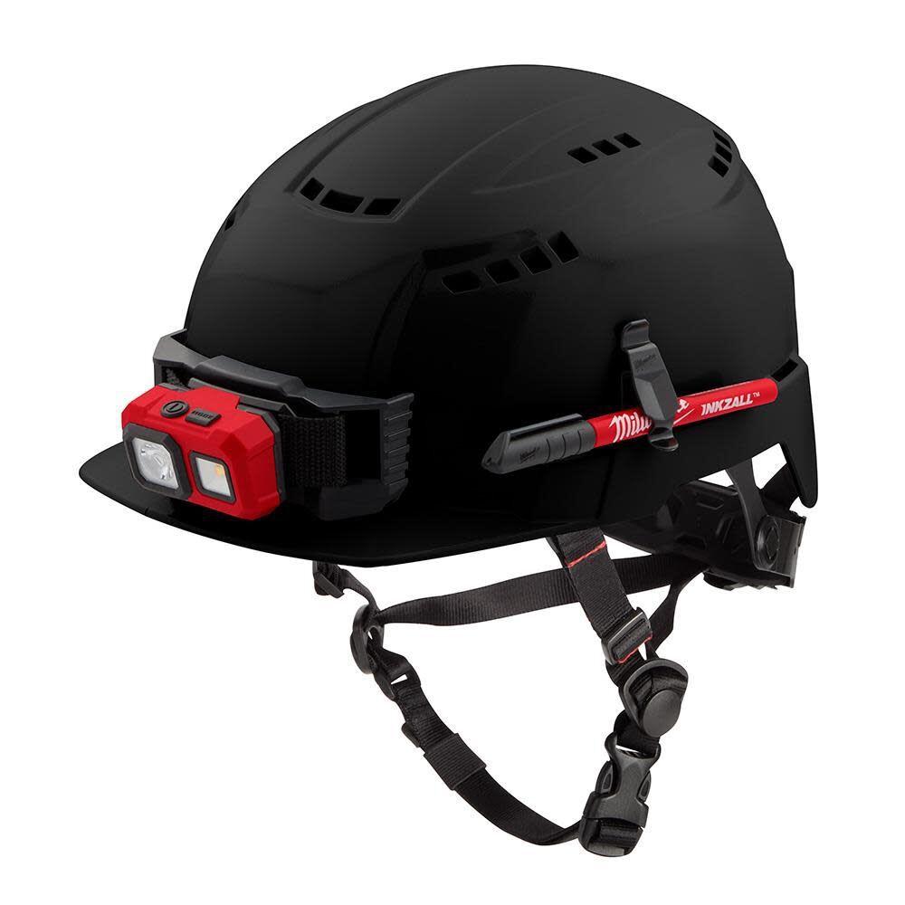 米沃奇 新款 黑色 安全頭盔含螺栓配件照明安裝座筆座 安全帽