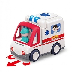 【玩具倉庫】【匯樂】聲光救護車 萬向車【教育 醫護包 醫護箱 醫生護士組 角色扮演 扮家家酒 緊急 益智玩具 蒙特梭利