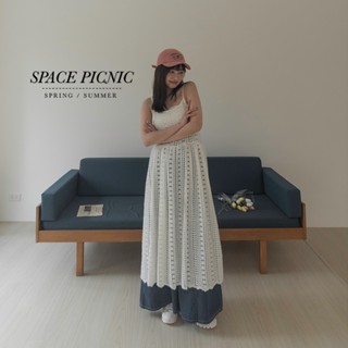 [明天出貨] Space Picnic｜蕾絲縷空細肩洋裝-2色(現貨)【C24021043】