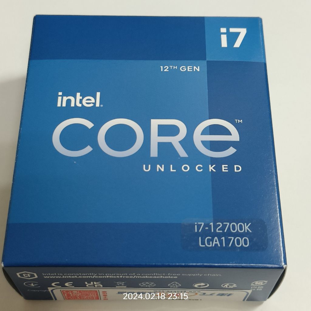 買家預訂中! 非約定勿下標! Intel® Core™ i7-12700K 處理器 二手 帶內顯 無風扇