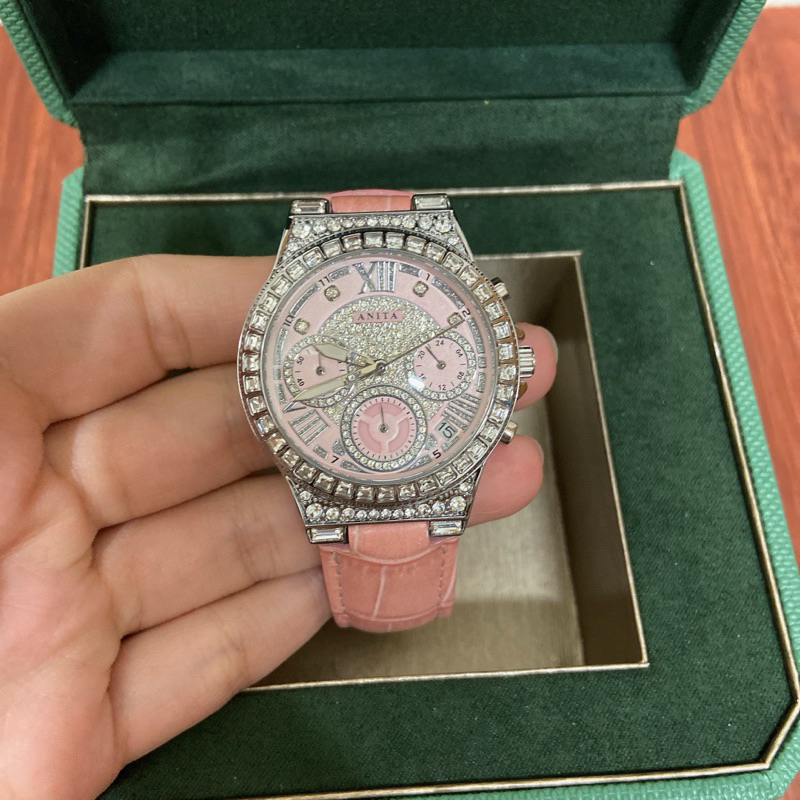ANITA 手錶【全新 高仿】女錶 男錶 水鑽 皮質粉黛腕錶 女錶 精品 手錶 服飾配件 便宜賣