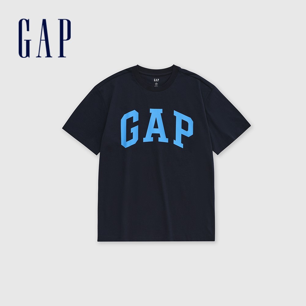Gap 男裝 Logo印花圓領短袖T恤 厚磅密織親膚系列-海軍藍(465796)