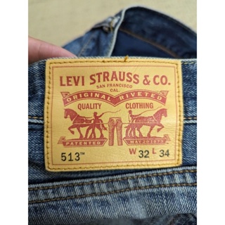 Levi's 513 日本製造 破壞縫補小直筒牛仔褲 33 34