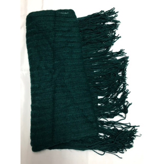 圍巾 二手⚠️九成新 棉質 深綠色 圍巾 。