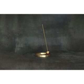 UNIC銅盤皮革線香座 / 銅球線香盤 / 皮托銅球香插 / 日式線香