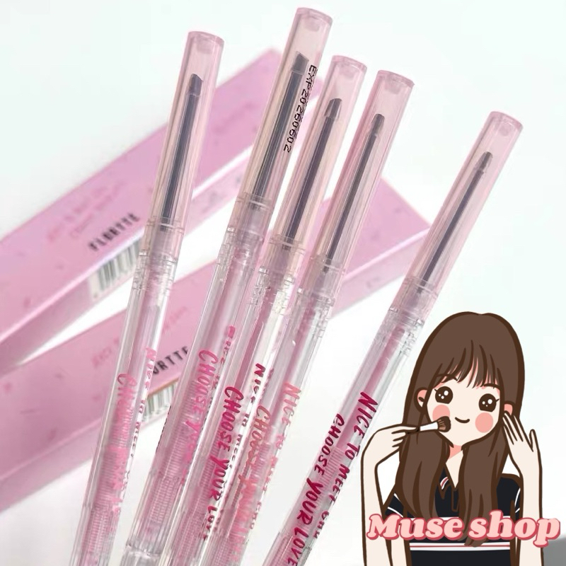 台灣現貨｜新包裝🌸砍刀雙頭眉筆 FLORTTE花洛莉亞❗️心情研究所 刀削眉筆 1mm眉筆不結塊眉筆 防水眉筆 顯色眉筆