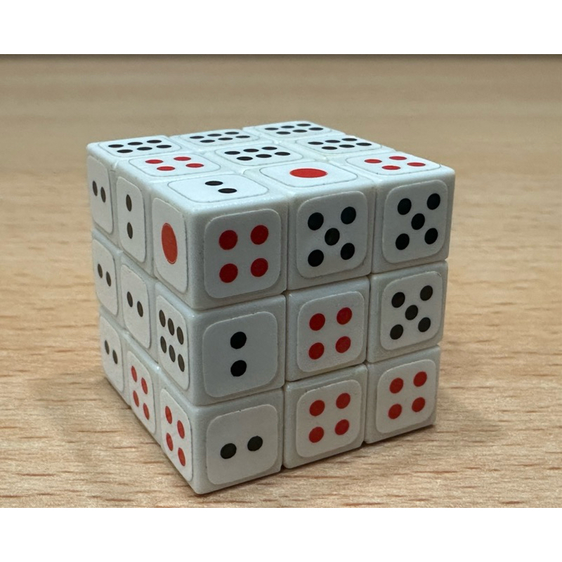 （二手） 小丸號方塊屋 3cm 骰子魔術方塊 18豆 骰子 迷你方塊 神藍 魔術方塊 三階 魔方3階 創意魔方 圖形方塊