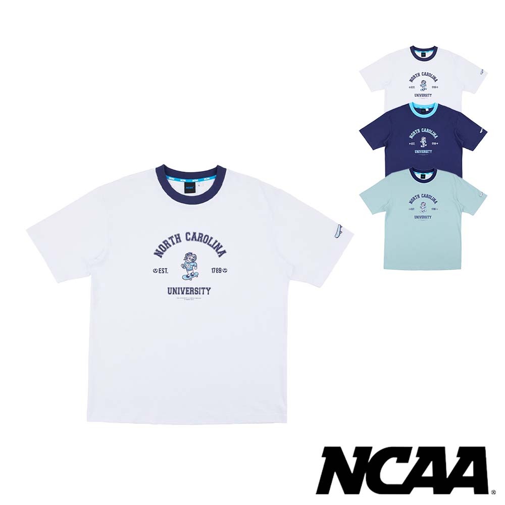 NCAA 北卡 吉祥物 短T【74251004】 短袖 新衣新包 復古風 滾邊 透氣 排汗衫 CAROLINA