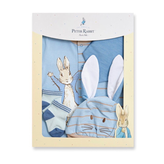 （附提袋）奇哥 Peter Rabbit 比得兔 萬歲妙妙裝/連身衣4件組禮盒 (妙妙裝+帽子+圍兜+襪子)