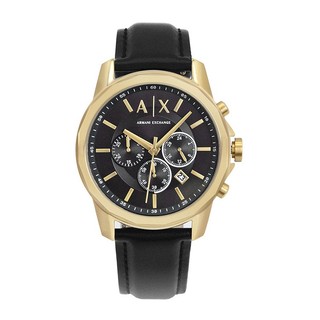 Armani Exchange | A|X系列 金x黑 真皮錶帶三眼計時 AX7133
