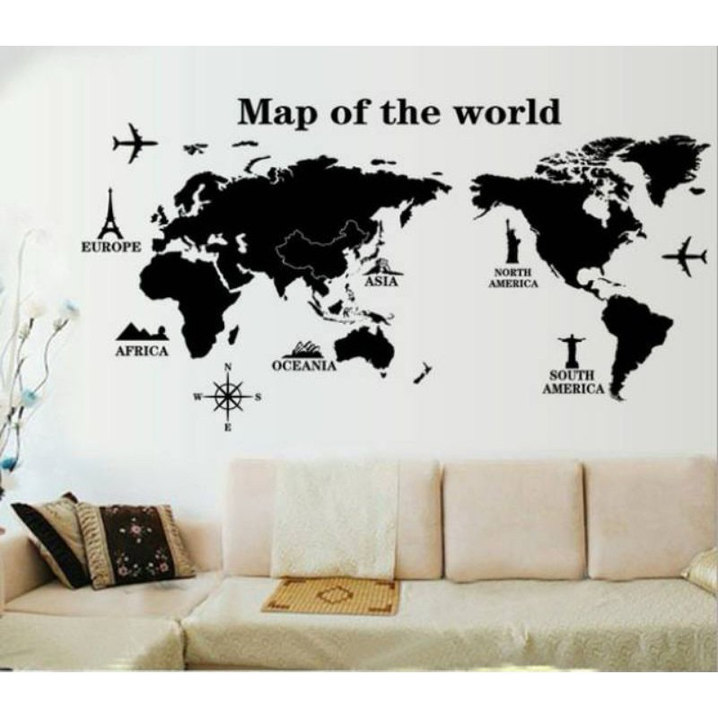 現貨 世界地圖 壁貼  🔥可移除不傷牆 貼畫 電視 沙發背景牆 裝飾品 臥室 出租屋  店面裝飾 地圖 世界