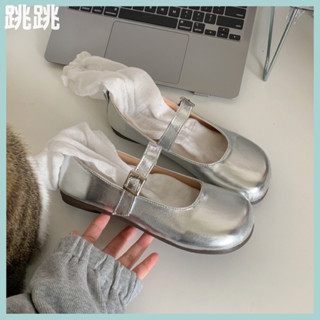 【舒適女鞋】芭蕾舞鞋 瑪麗珍鞋 蝴蝶結娃娃鞋 韓式復古方頭小皮鞋 氣質淑女鞋 休閒平底鞋 簡約搭扣銀色單鞋 2024新款